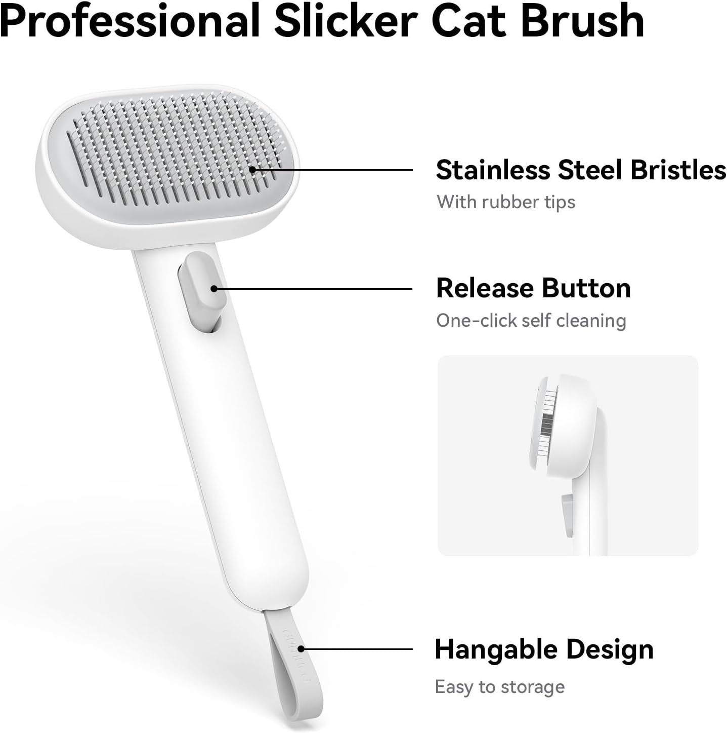 Cat Brush with Release Button - Image 4